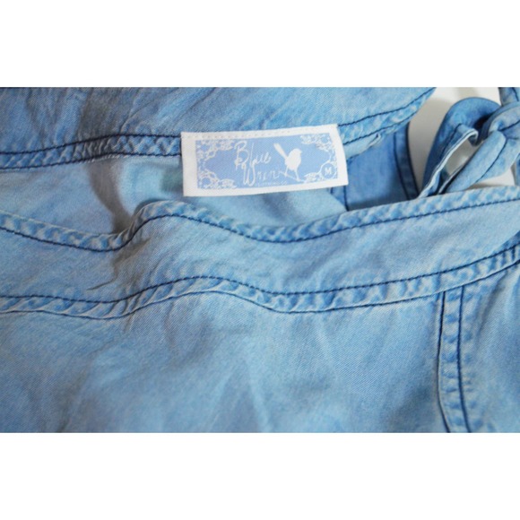 Y2K one shoulder chambray denim top size medium Blue Wren - Picture 3 of 4